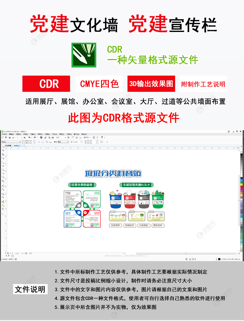 日常生活垃圾分类科普站社区文化墙设计